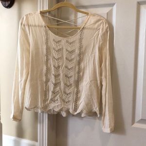 White/cream long sleeve blouse